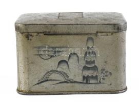 Julius Meinl fém teás doboz. cca 1940 9x13x8 cm