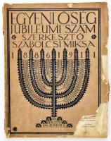 1911 Egyenlőség. Jubileumi szám. XXX. évf. 23. sz., 1911. jún. 1. Szerk.: Szabolcsi Miksa. Érdekes írásokkal (Eötvös Károly, Herczeg Ferenc és mások), fekete-fehér képekkel, korabeli hirdetésekkel. Tűzött papírkötés, sérült, viseltes állapotban. (Az Egyenlőség c. jelentős magyarországi zsidó folyóirat 25 éves jubileumi száma, ritka!)