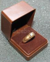 Szép régi női aranygyűrű (Au) brilliánssal 14K 3,7g, kis ékszerdobozban