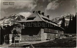 1961 Bucsecs-hegység, Butschetsch, Muntii Bucegi; Cabana Pestera / menedékház / chalet, tourist house (EK)