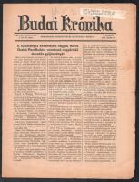 1942 Budai Krónika 4. évf. 25. sz., 1942. jún. 24., kisebb lapszéli szakadásokkal, 8 p.