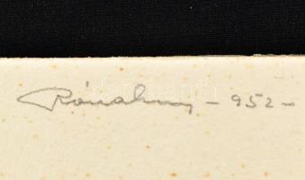 Róna Emy (1904-1988): Váchartyáni óvodás, 1952. Akvarell, ceruza, papír, jelzett, lapon apró foltokk...