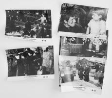 cca 1964 ,,Szerzetesek géppisztollyal című olasz kalandfilm jelenetei és szereplői (főszereplők Adriano Celentano, Claudia Mori), 10 db vintage produkciós filmfotó ezüst zselatinos fotópapíron, a használatból eredő (esetleges) kisebb hibákkal, 18x24 cm