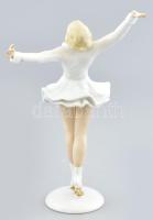 Schaubach Kunst korcsolyázó lány. Kézzel festett, jelzett, kis mázhibával m: 23 cm