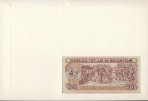 Mozambik 1983. 50M dekoratív, nagyalakú bankjegyes, bélyeges borítékon, bélyegblokkal T:I