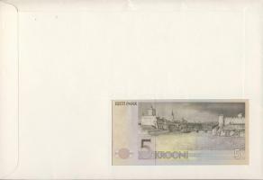 Észtország 1991. 5K dekoratív, nagyalakú bankjegyes, bélyeges borítékon T:I