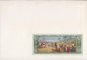 Costa Rica 1992. 5C dekoratív, nagyalakú bankjegyes, bélyeges borítékon T:I