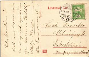 1910 Balatonszemes, Szemes-fürdő; Gróf Hunyady kastély (EK) + "PRAGERHOF-BUDAPEST 8" vasút...