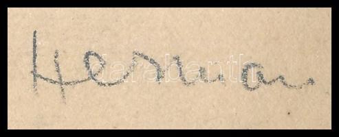 Hermann Lipót (1884-1972): Dögei Imre (1896-1919), Kun Béla testőrének portréja. Ceruza, papír, jelz...