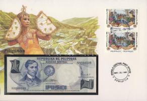 Fülöp-szigetek 1969. 1P dekoratív, nagyalakú bankjegyes, bélyeges borítékon, alkalmi bélyegzővel T:I
