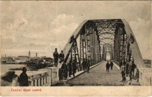 1908 Zenta, Senta; elkészült tiszai vashíd. Molnár Sz. Vince kiadása / Tisa iron bridge (EK)