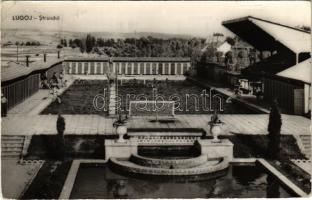 1964 Lugos, Lugoj; Strandul / strand, fürdőzők / swimming pool, bathers (EB)