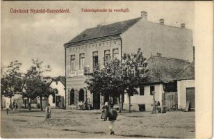 Nyárádszereda, Miercurea Nirajului; Takarékpénztár, vendéglő, étterem. Barra Albert kiadása, Rivoli fényképész felvétele / savings bank, restaurant