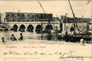 Alexandria, Alexandrie; pont de Minet el Bassal / port, bridge, Carlo Mieli (small tear)