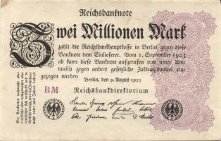 Német Birodalom / Weimari Köztársaság 1923. 2.000.000M (50x) T:II,II/III,III