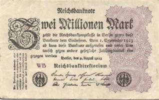 Német Birodalom / Weimari Köztársaság 1923. 2.000.000M (50x) T:II,II/III,III