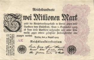 Német Birodalom / Weimari Köztársaság 1923. 2.000.000M (50x) T:II,II/III,III