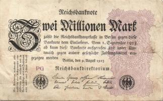 Német Birodalom / Weimari Köztársaság 1923. 2.000.000M (50x) T:II,II/III,III