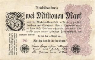 Német Birodalom / Weimari Köztársaság 1923. 2.000.000M (50x) T:II,II/III,III