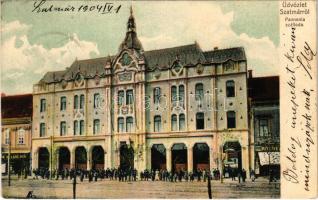 1904 Szatmárnémeti, Szatmár, Satu Mare; Pannonia szálloda, Halász Mór és Róth üzlete. Reizer János kiadása / hotel, shops