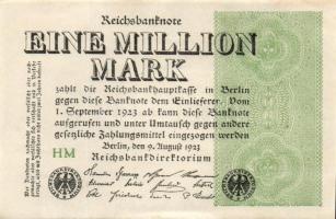 Német Birodalom / Weimari Köztársaság 1923. 1.000.000M (50x) T:II,II/III,III