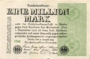 Német Birodalom / Weimari Köztársaság 1923. 1.000.000M (50x) T:II,II/III,III