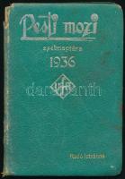 1936 Pesti mozi zsebnaptára, rengeteg korabeli hirdetéssel, sérült borítóval, belül nagyrészt kitöltetlen, jó állapotban, 140+(1) p.