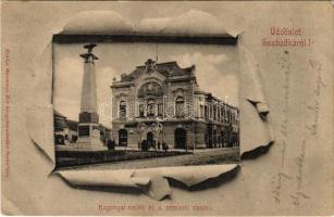 1901 Szabadka, Subotica; Kaponyai emlék és nemzeti kaszinó. Heumann Mór kiadása / Heroes monument of the Kaponjska battle in 1849, casino. Art Nouveau (EK)