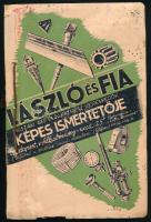 1937 László és Fia műszaki gép és alkatrész kereskedők képes ismertetője, áruminta katalógus. Fűzött illusztrált (jelzett: Szőts) papírkötés, sérült, foltos borítóval.