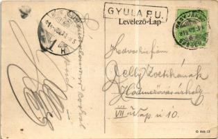 1914 Nagyvárad, Oradea; Rákóczi út, Pénzügyigazgatóság, Barátok temploma, villamos / street, church,...