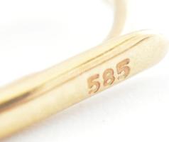 Arany (Au) 14K áttört, csepp alakú fülbevalópár, jelzett, 5×0,9 cm, nettó: 3,3 g