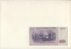 Chile 1983. 100P dekoratív, nagyalakú bankjegyes, bélyeges borítékon, bélyegblokkal, elsőnapi bélyeg...