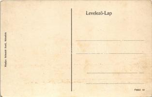 Késmárk, Kezmarok; Fő tér, templom, bank. Schmidt Emil kiadása / main square, church, bank (kopott s...