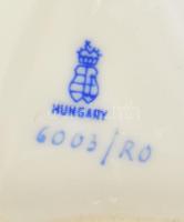 Herendi Rothschild mintás porcelán bonbonier, kézzel festett, jelzett, kopásnyomokkal, m: 9 cm