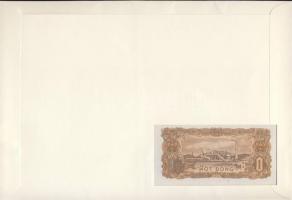 Vietnam 1976. 1D dekoratív, nagyalakú bankjegyes, bélyeges borítékon, bélyegblokkal, alkalmi bélyegz...