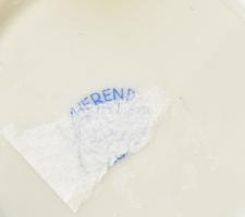 Herendi Viktória mintás porcelán bonbonier, három talpon álló, kézzel festett, jelzett, kopásnyomokk...