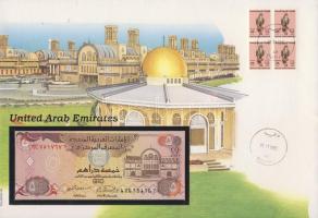 Egyesült Arab Emirátusok 1995. 5D dekoratív, nagyalakú bankjegyes, bélyeges borítékon T:I