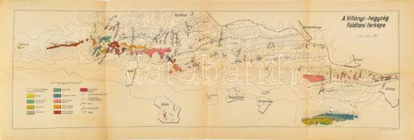 cca 1940 Villány hegység földtani térképe 90x31 cm