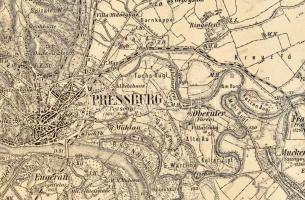 cca 1910 Pozsony és környékének katonai térképe több térképen 50x70 cm