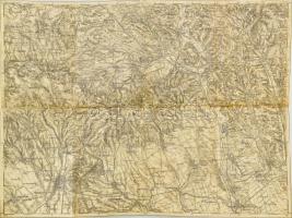 1925 Gyöngyös és Verpelét környékének katonai térképe 51x38 cm Ragasztva