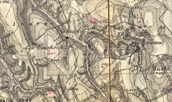 cca 1900 Szentgál és környéke litografált térkép 65x45 cm vásznon