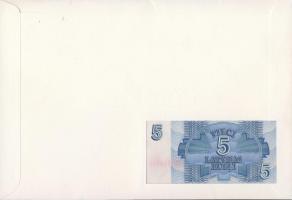 Lettország 1992. 5R dekoratív, nagyalakú bankjegyes, bélyeges borítékon T:I