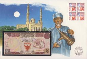 Bahrain 1986. 1/2D dekoratív, nagyalakú bankjegyes, bélyeges borítékon T:I