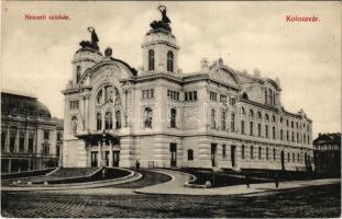 1907 Kolozsvár, Cluj; Nemzeti színház. Schuster Emil kiadása / theatre (EK)