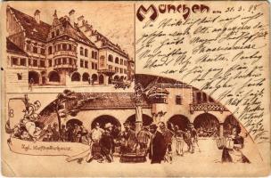 1898 München, Munich; Kgl. Hofbräuhaus / beer hall (EK)