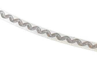 Ezüst(Ag) lapos, mintás kígyó nyaklánc, jelzett, h: 40,5 cm, nettó: 7,9 g