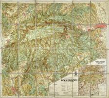 cca 1931 Bükk-hegység télisport térképe, 1:50.000, Kirándulók térképe 7., Bp. , M. Kir. Királyi Állami Térképészeti Intézet, vászonra kasírozva, jó állapotban, 68×76 cm