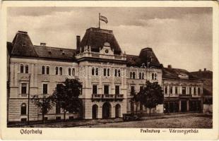 1940 Székelyudvarhely, Odorheiu Secuiesc; Prefectura / Vármegyeháza / county hall + 1940 Székelyudvarhely visszatért So. Stpl. (EK)