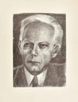 Ujváry Lajos (1925-2006): Bartók Béla portréja. Toll, papír, jelzett. Papírra kasírozva. 32,5x23,5 cm
