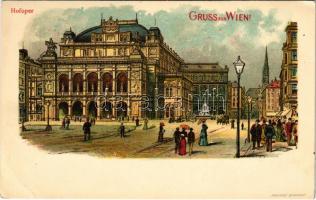 Wien, Vienna, Bécs; Hofoper / operahouse, litho (EK)